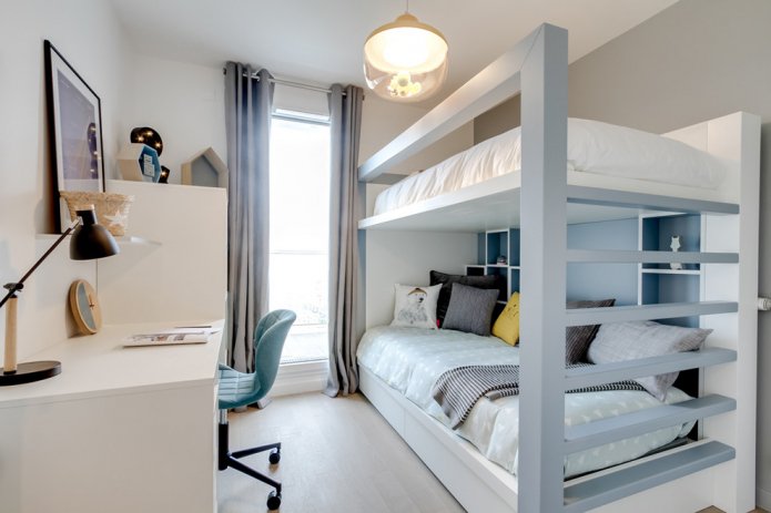 Bed with two tiers