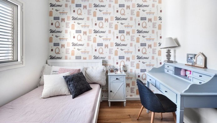 interior of a 9-square-meter bedroom for a girl