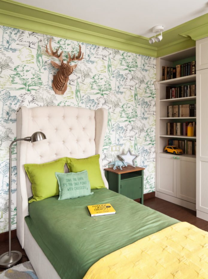 children's bed with a headboard