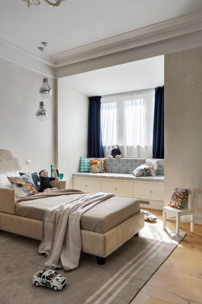sofa on the windowsill in the nursery