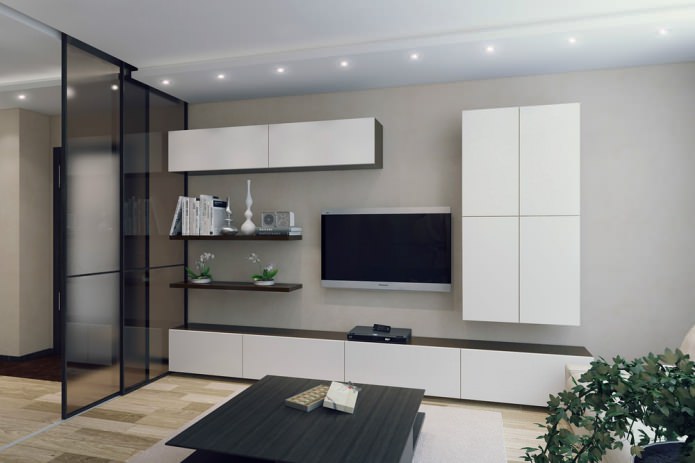 design of a two-room apartment of 50 sq. m.