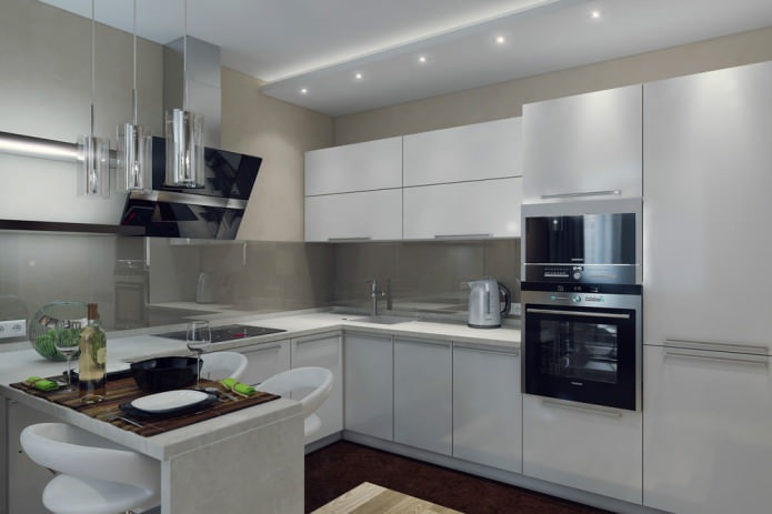 Interior of a kitchen-living room in a modern style