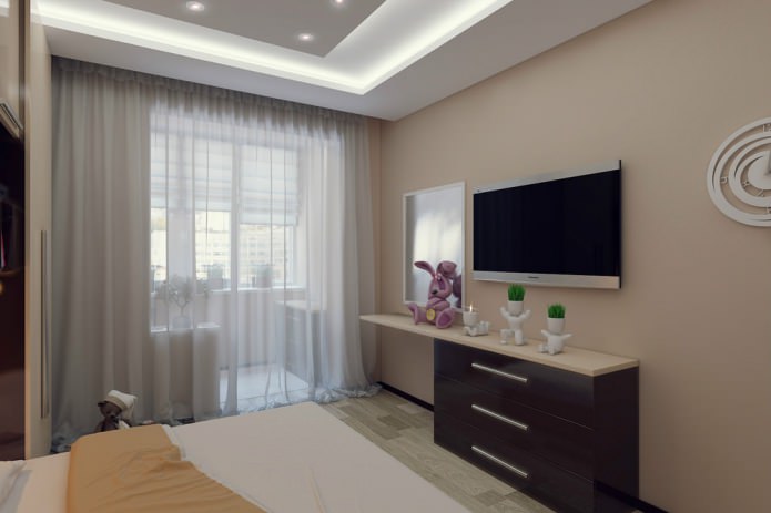 bedroom in a two-room apartment of 50 sq. m.