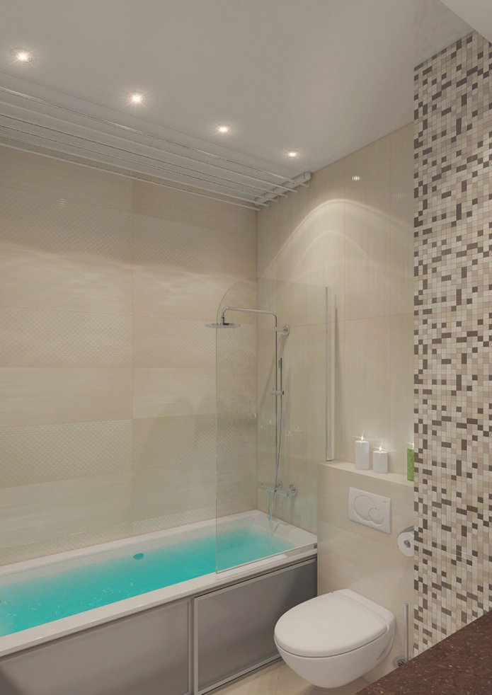 bathroom in a two-room apartment of 50 sq. m.
