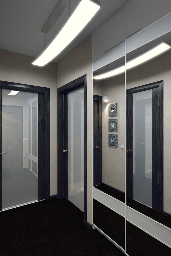 hallway in a two-room apartment of 50 sq. m.