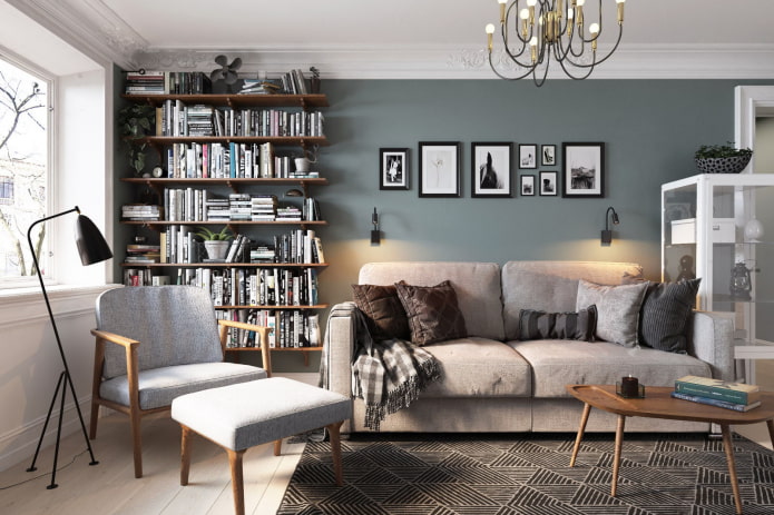 Living room design in a two-room apartment