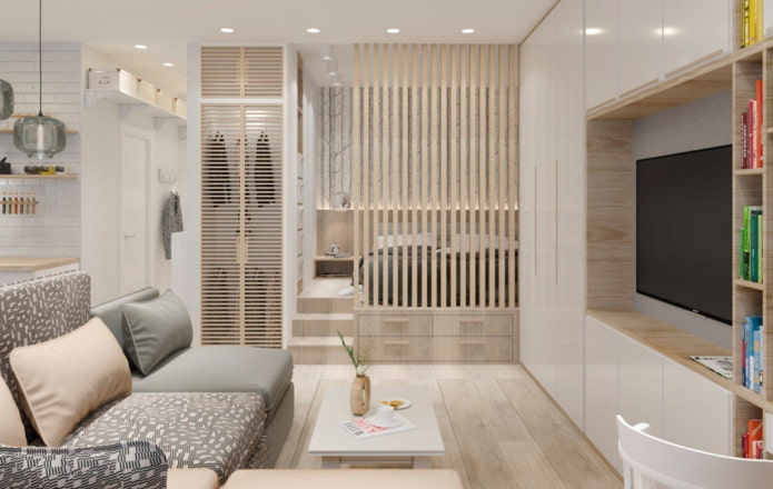 Design of a small apartment in light colors