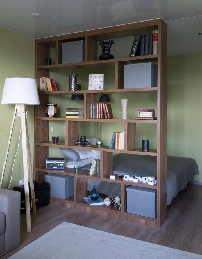 Zoning with a shelving unit
