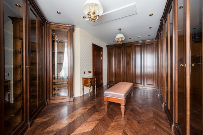 decoration in the interior of the wardrobe