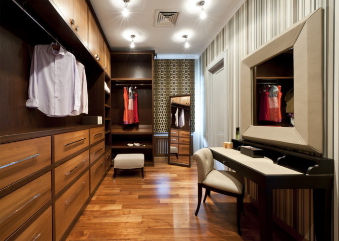 wardrobe design with a dressing table