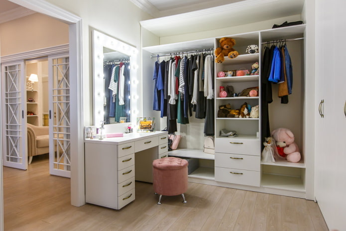 wardrobe design with a dressing table
