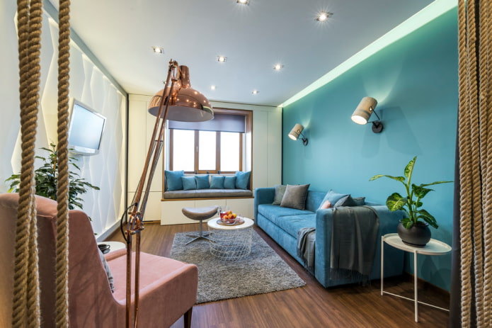 lighting in a living room of 16 square meters