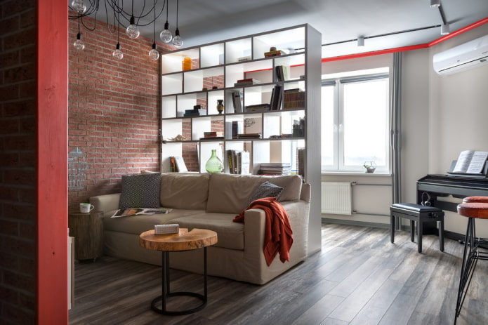 zoning of a living room of 16 sq