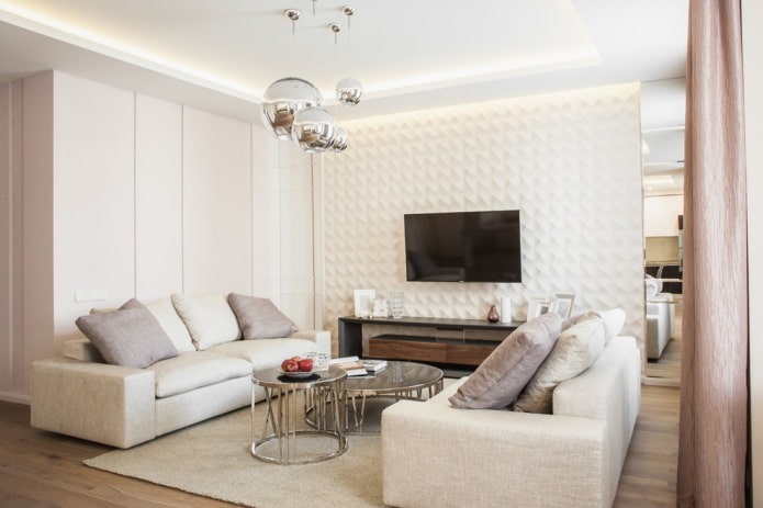 furniture arrangement in a living room of 16 sq