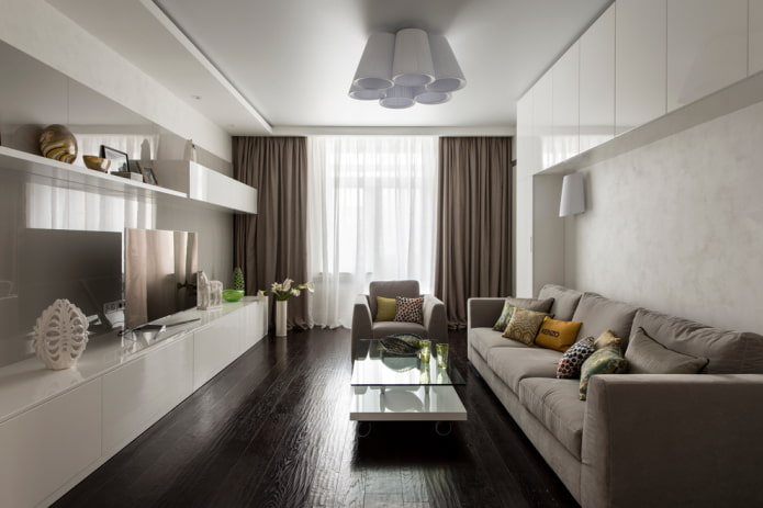 living room 18 squares in a modern style