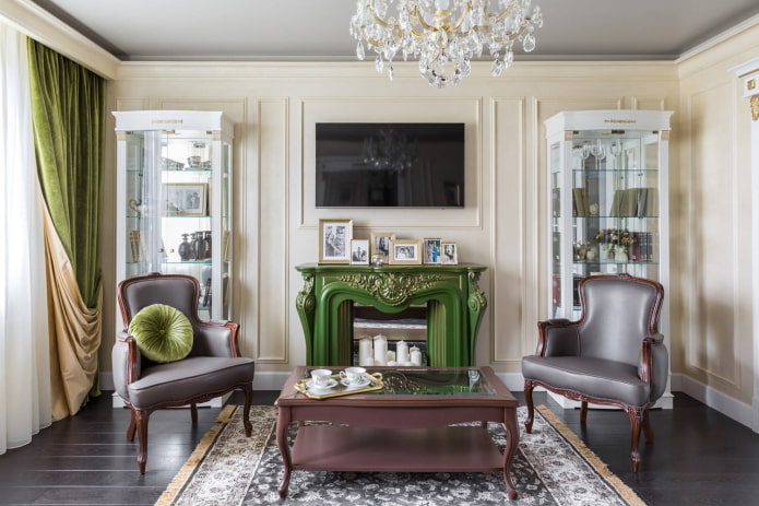 Green fireplace