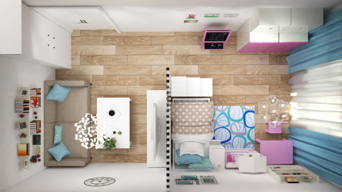 Living room with a children's room