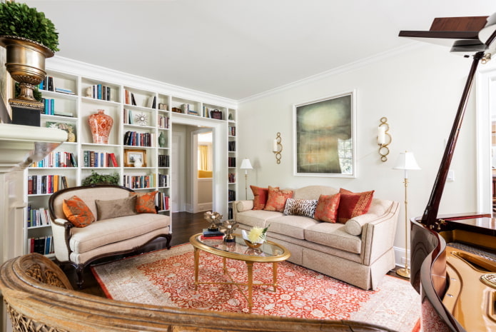 Living room-library