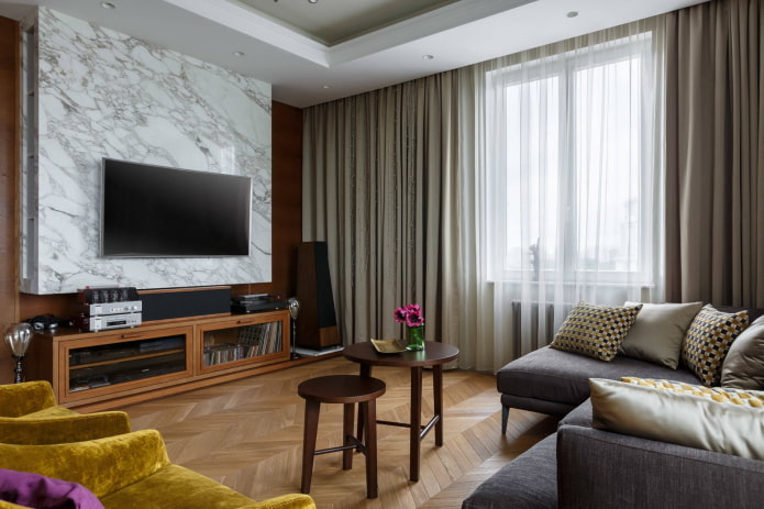 Square living room