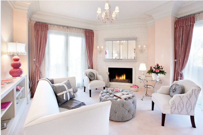 pink curtains