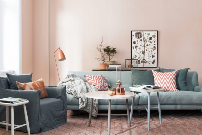 Grey and pink interior