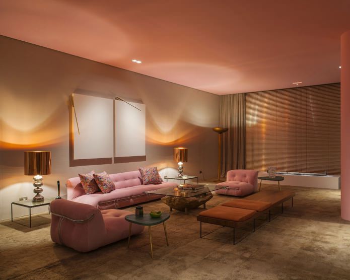 matte ceiling covering in the living room