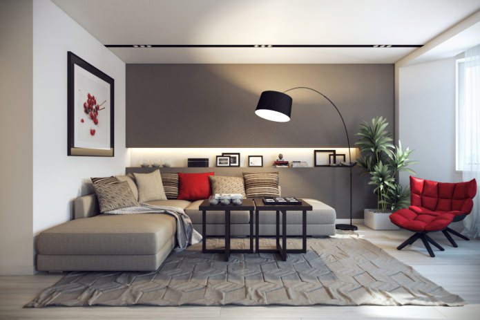 red pillow on the sofa