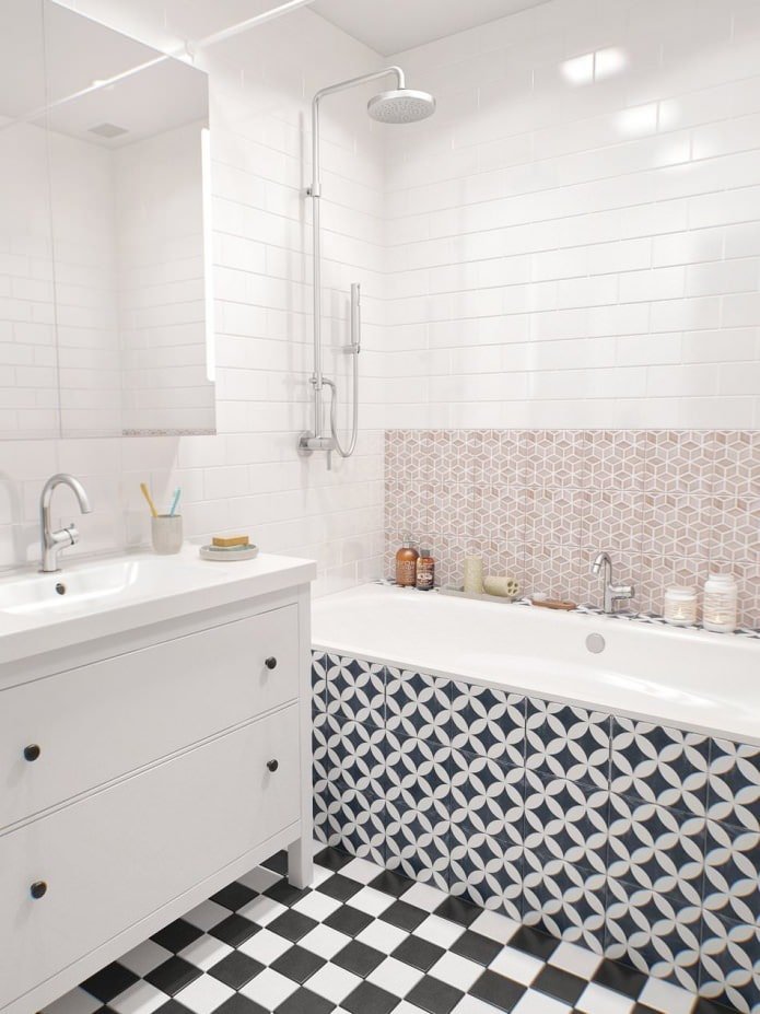 bathroom in the design project of an apartment of 100 sq. m.