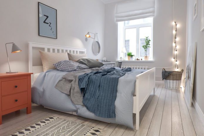 bedroom in the design project of an apartment of 100 sq. m.