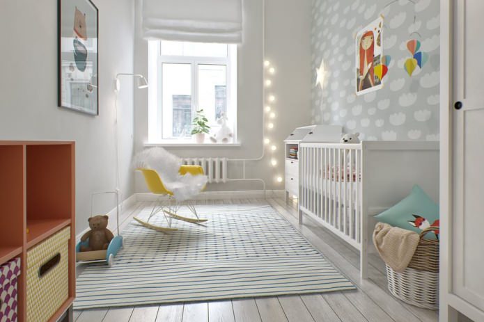 children's room in the design project of an apartment of 100 sq. m.