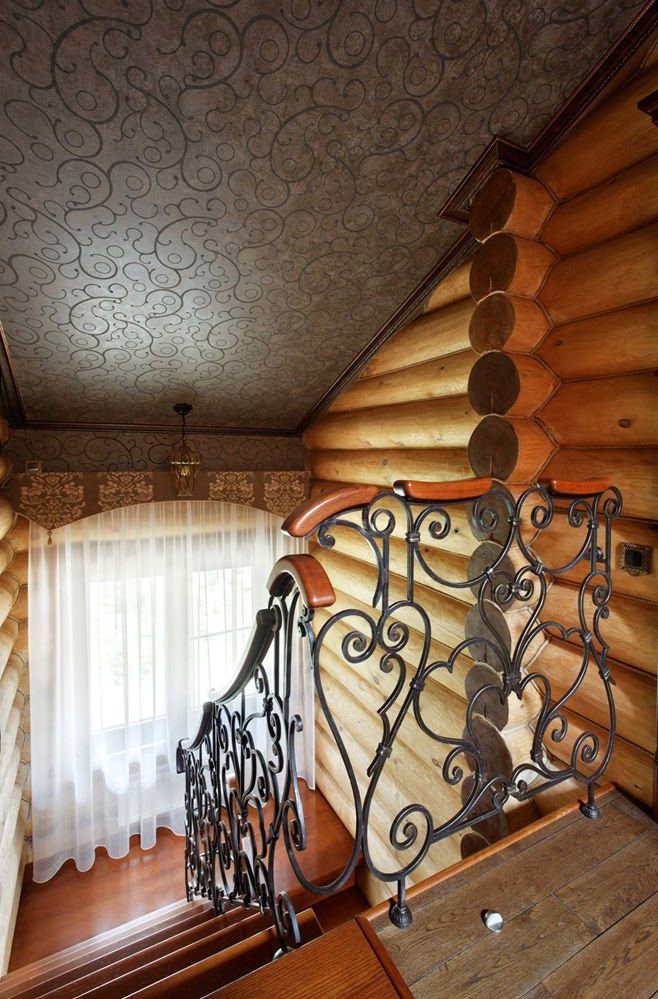 stairs in a wooden house