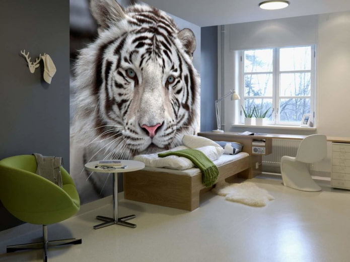 photo wallpaper with a tiger