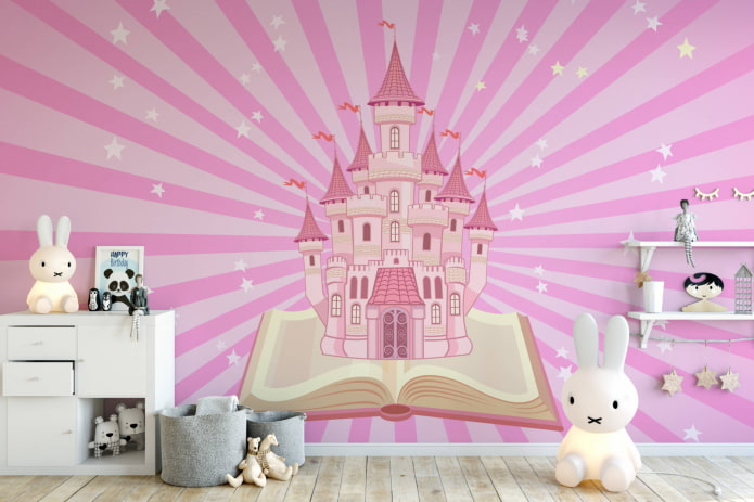 Pink photo wallpaper