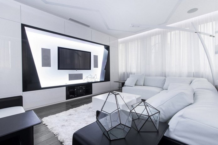 living room in high-tech style