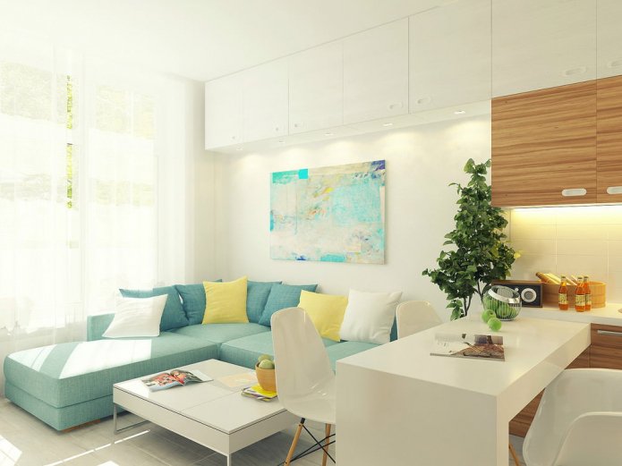 design project of a studio of 29 sq. m.