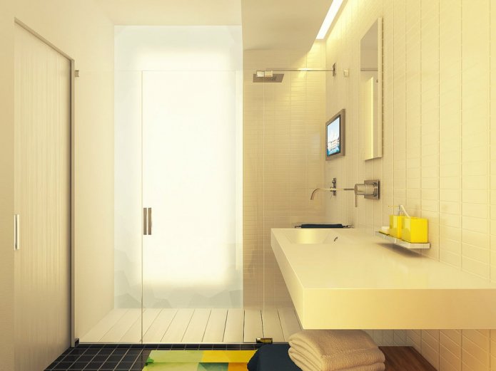 bathroom in the design project of a studio of 29 sq. m.