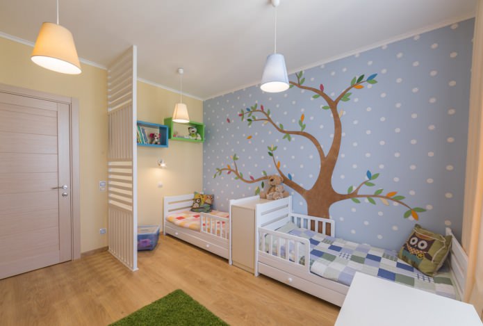 Wallpaper for a children's room for children of different sexes