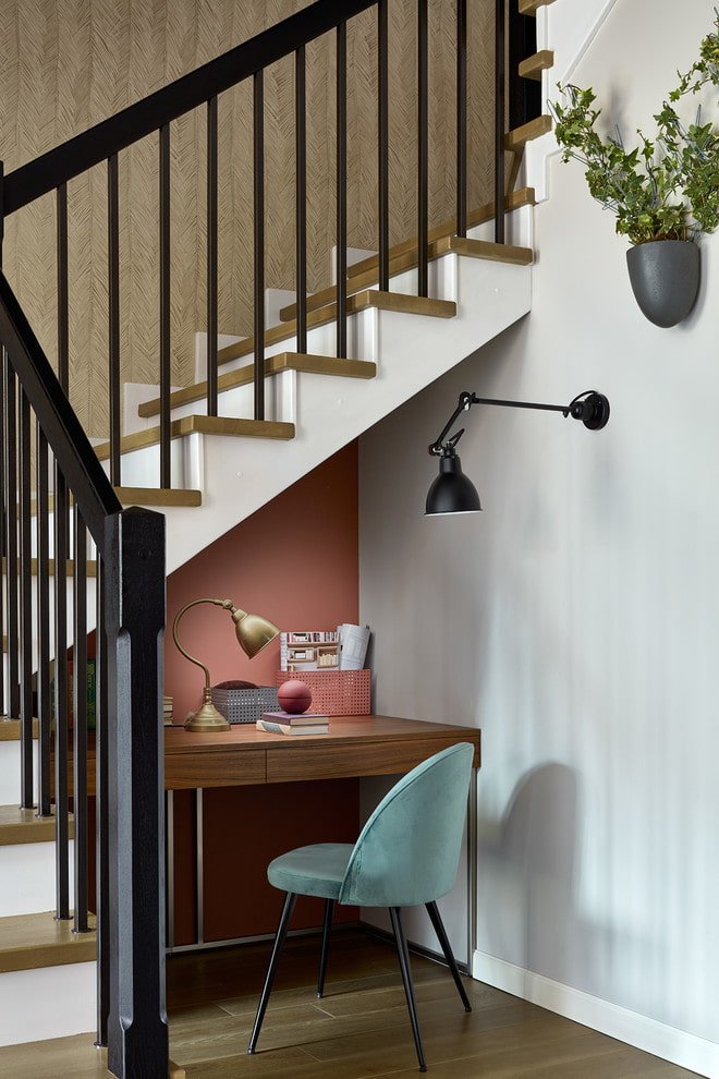 study under the stairs in interior