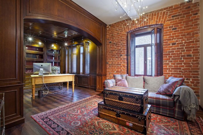 loft style study interior