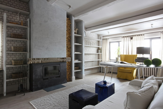 loft style study interior