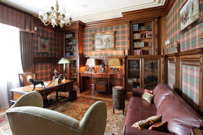 interior of a study in the English style