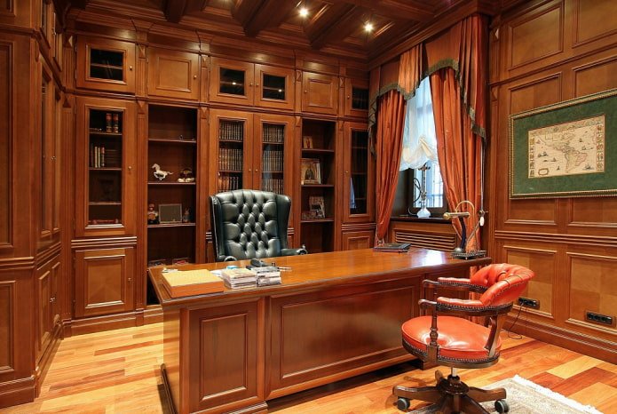 interior of a study in the English style