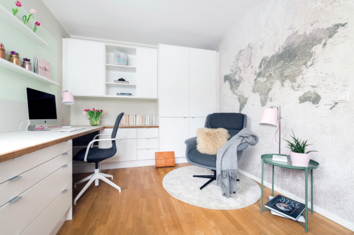 study interior in Scandinavian style
