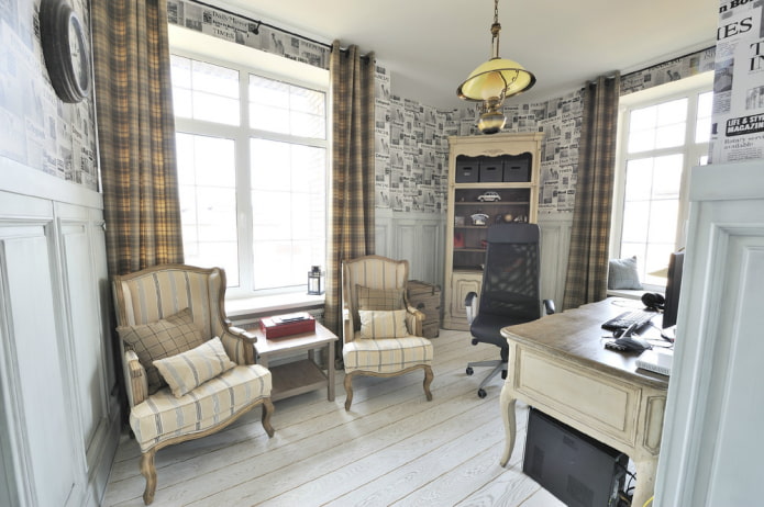 interior of a study in the Provence style