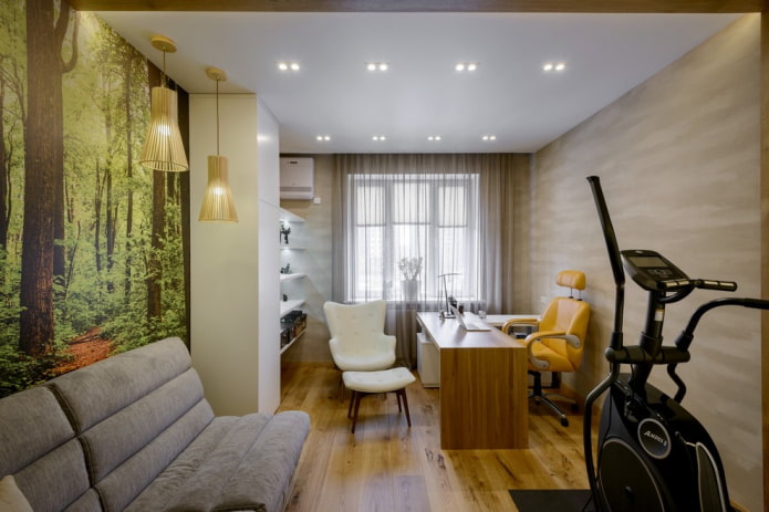 lighting in the interior of the study