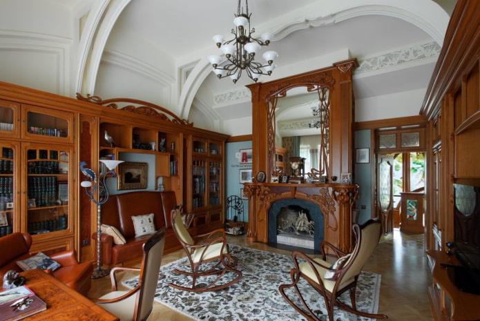 interior of a study in a modern style