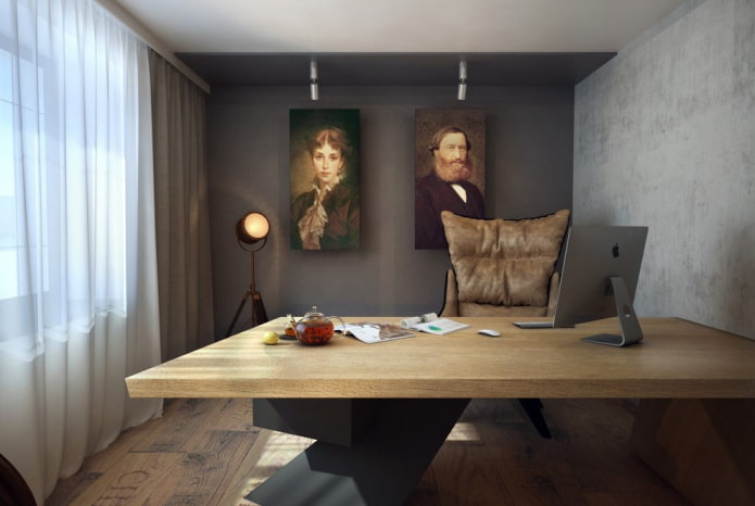 loft style study interior