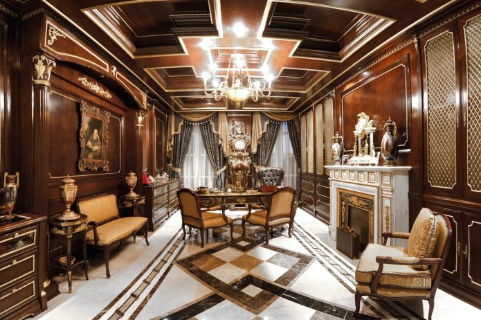 baroque style study interior