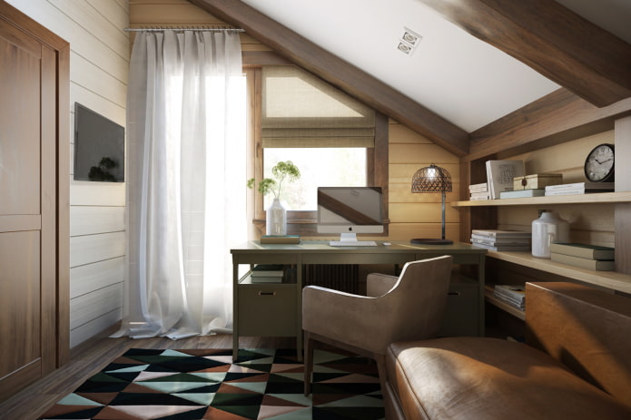 study interior in the attic