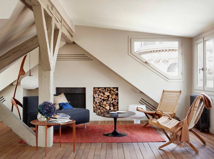 modern attic in the house